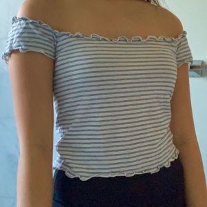 Brandy Melville Striped Off The Shoulder Top
